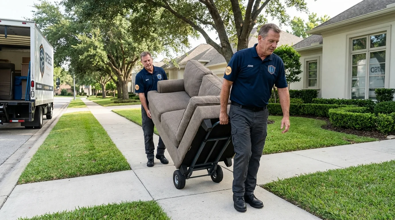 Local residential moving crew loading furniture in Skokie, IL